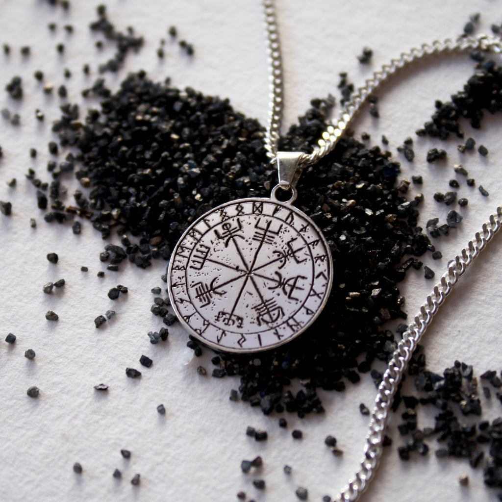 Men's Nordic Compass Necklace by Jade Rabbit Design