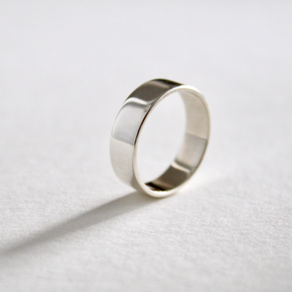 Classic wide silver band by Jade Rabbit Design