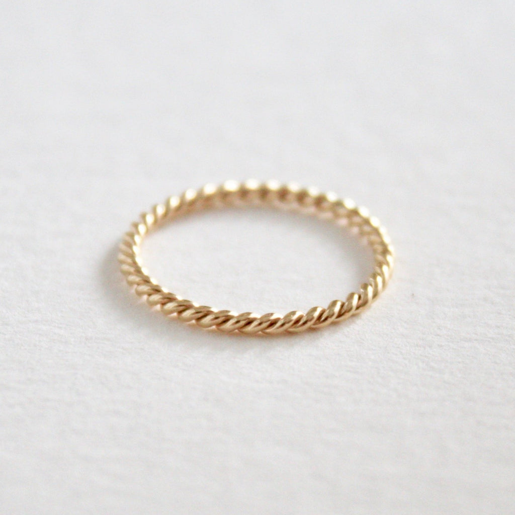 A 9ct yellow gold unicorn stacking ring by Jade Rabbit Design