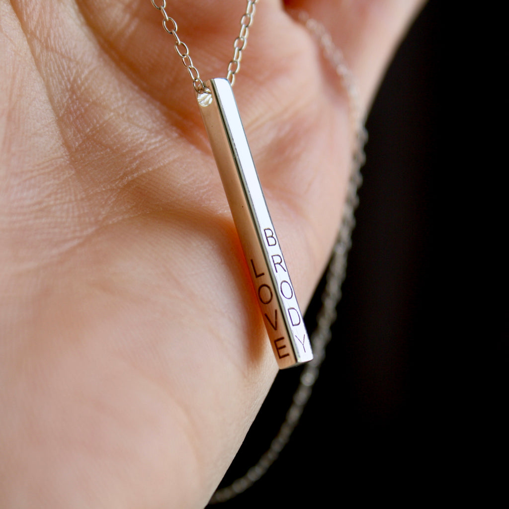 Personalised Bar Necklace by Jade Rabbit Design