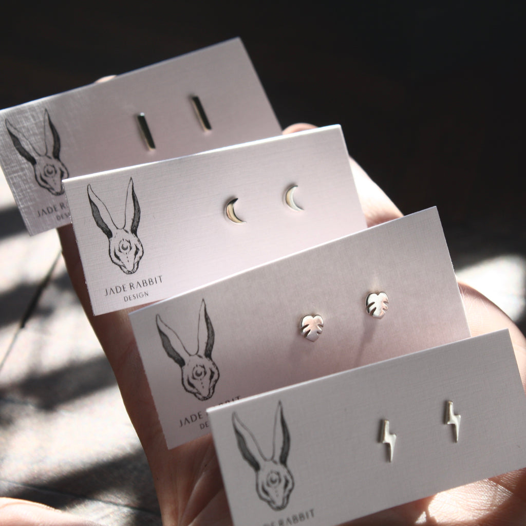women's stud earrings by jade rabbit design
