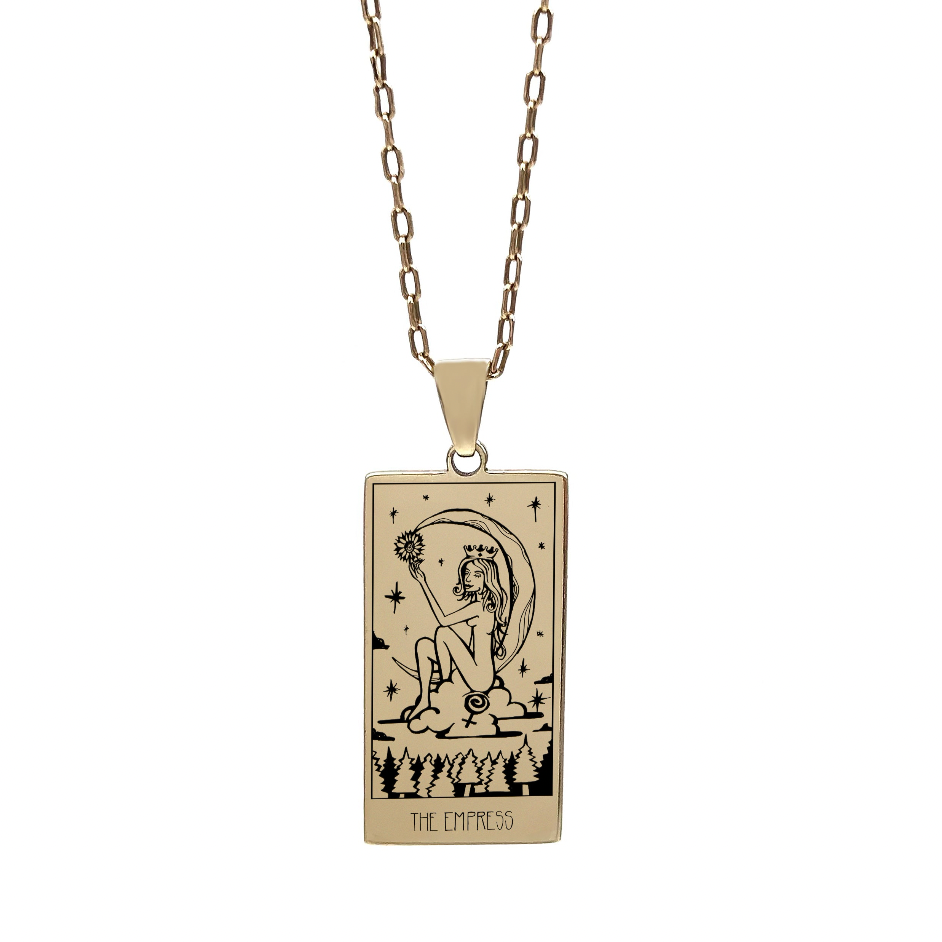 Gold Empress tarot Necklace by Jade Rabbit Design
