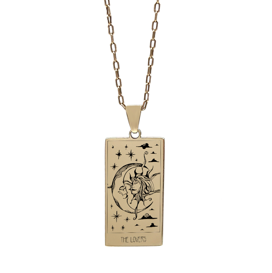Gold Tarot Necklace by Jade Rabbit Design