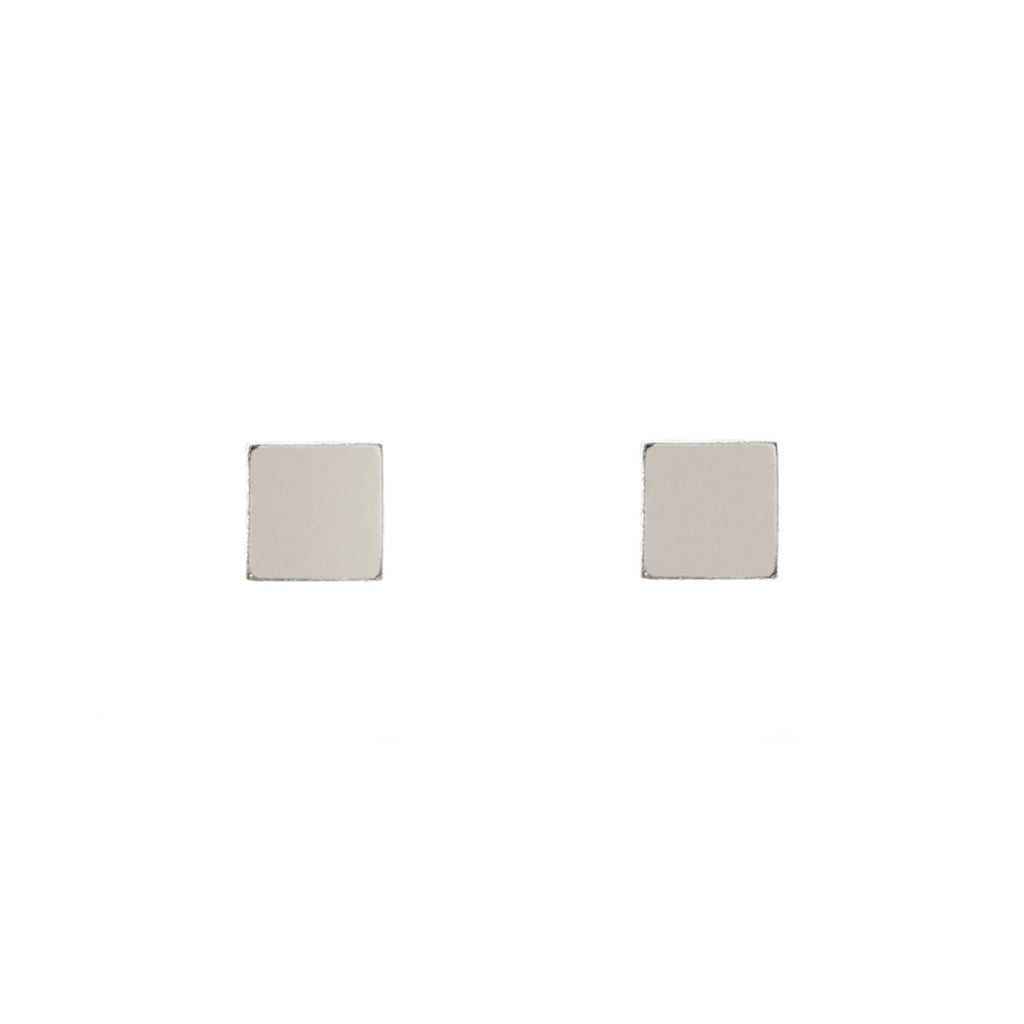 Classic sterling silver square earring studs by Jade Rabbit Design