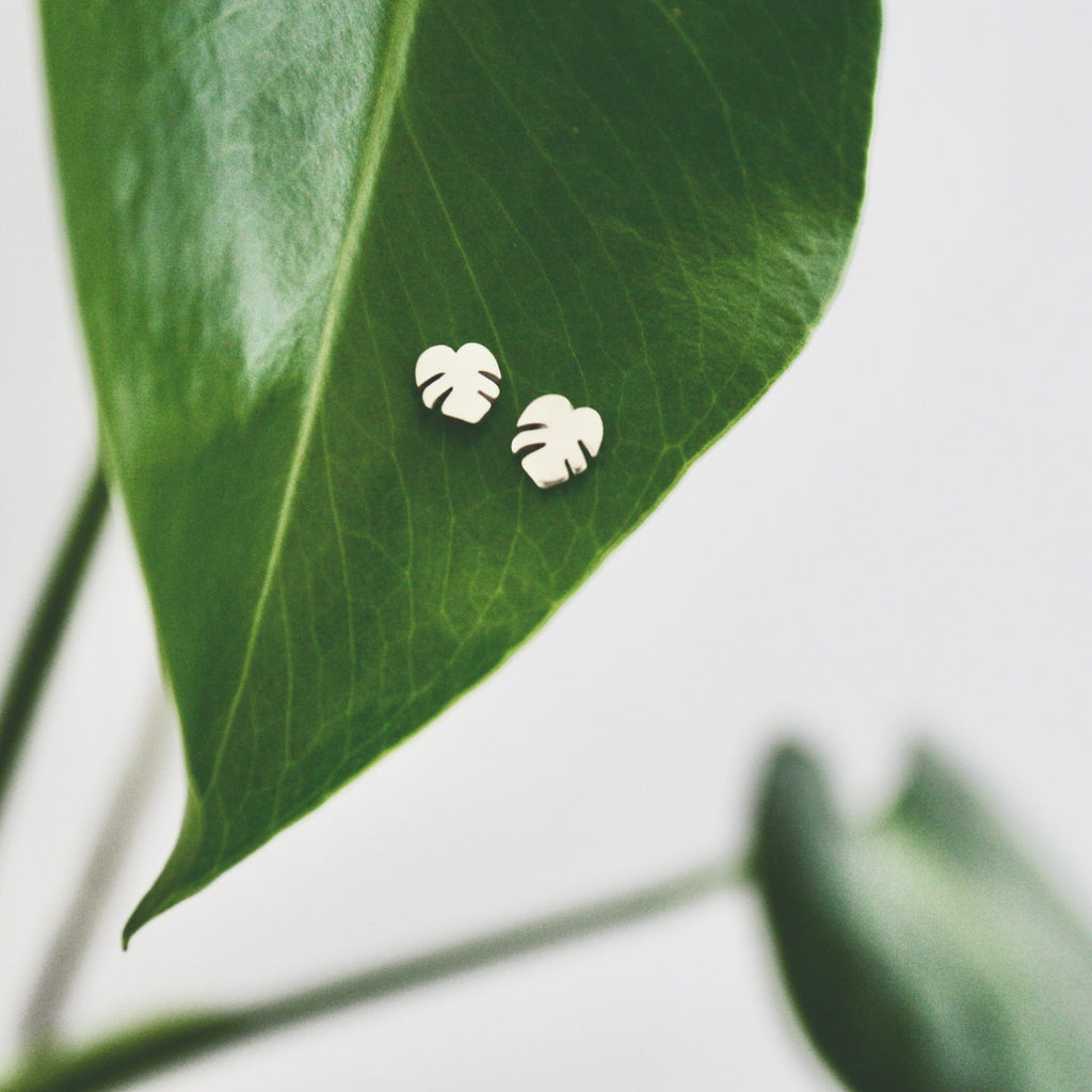 Sterling silver delicious monster stud earrings by Jade Rabbit Design