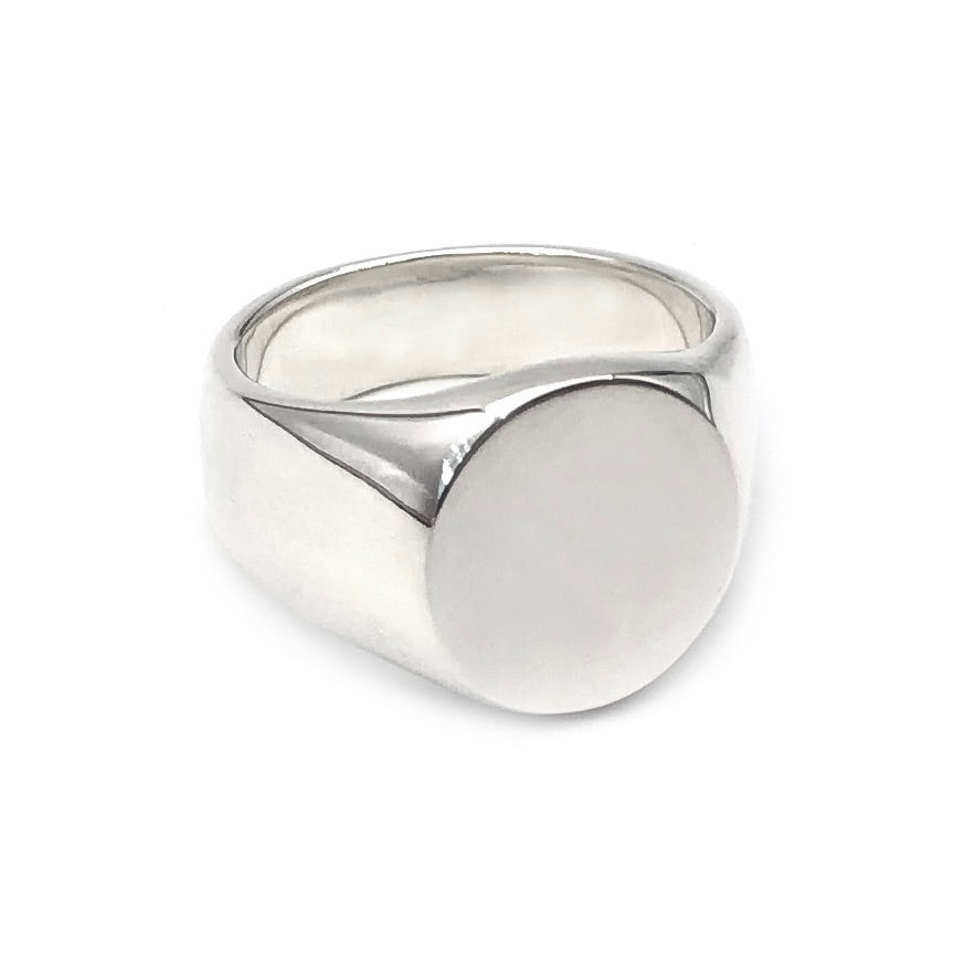 Men's Chunky Oval Signet Ring by Jade Rabbit Design