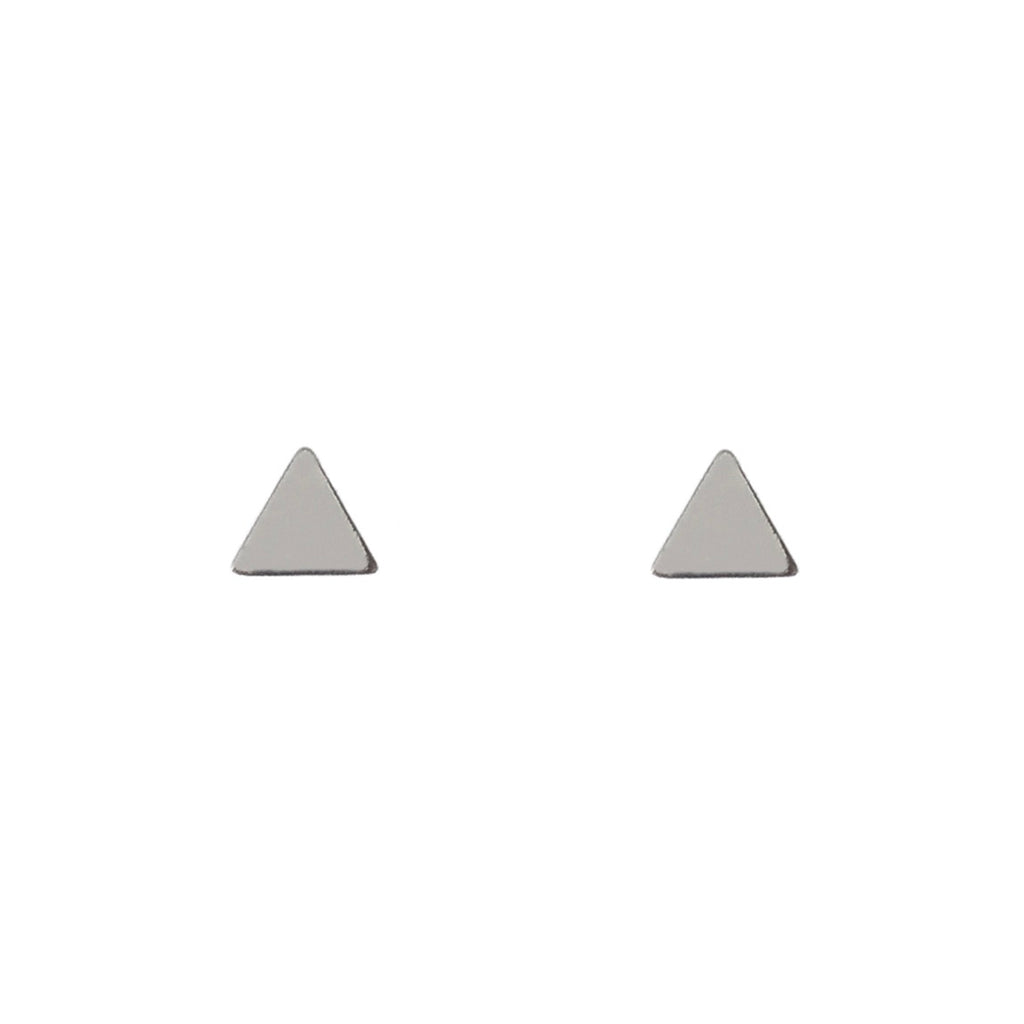 sterling silver 9ct gold triangle earring studs by jade rabbit design