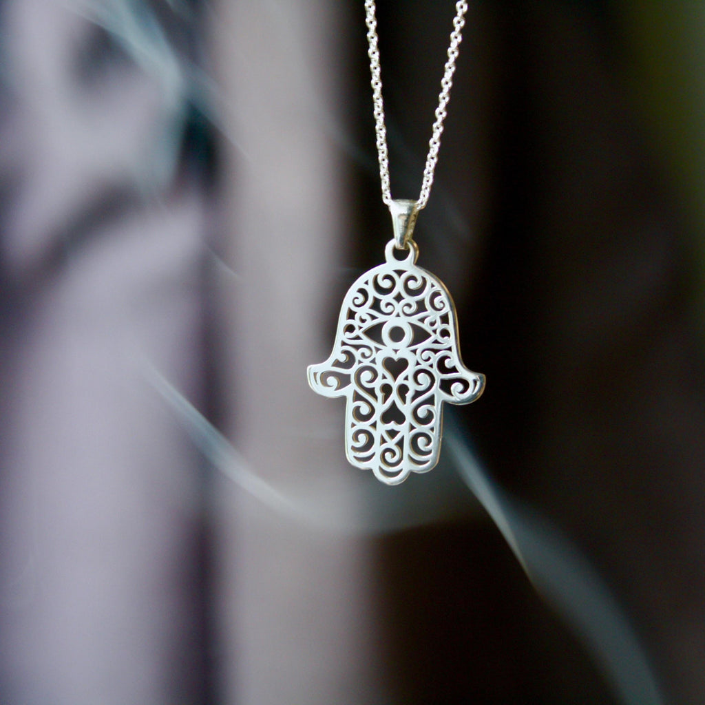 Hamsa Hand Necklace by Jade Rabbit Design